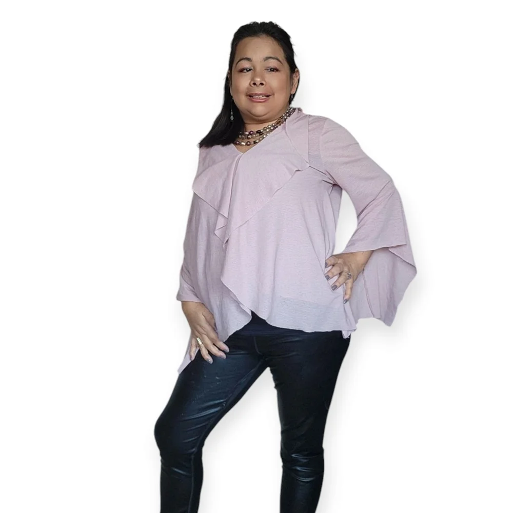 Splash Pink Ruffle Blouse - Picture 12 of 16